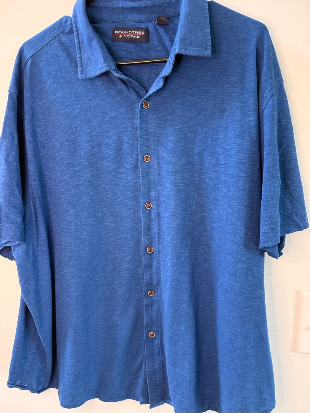 Roundtree & Yorke Royal Blue Casual Button-Down Shirt